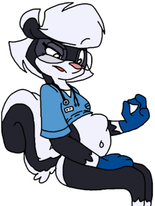Sabrina Skunk (Pregnant) with Surgeon costume by Adonaire2005