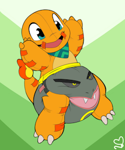 Charmander and pampquaza by KASTMI