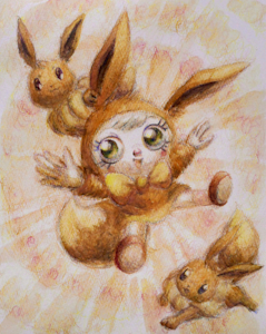 Miko in Eevee day by TAKE2008