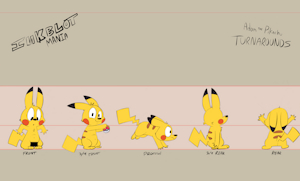 Adam the Pikachu - character turnaround by Kippkatt