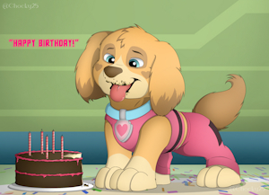 Howler eating Cake by Skyesabelle