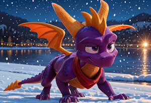 Spyro HQ Wallpaper - walking around near snowy lake by Blu99Dog