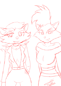 Karate Kat Girls - Sketch by Otakon