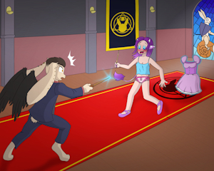 Pavlov concedes to Watta in the magic duel by PonPonTheDreambunny