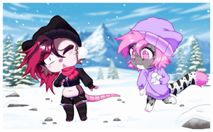 SNOWBALL FIGHT! :D by Fynnley