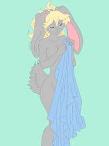 Contemplating bunny by Qwaychou