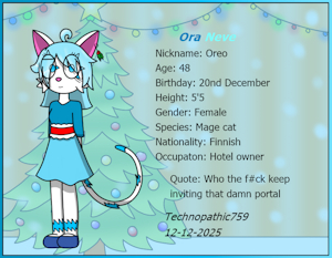 Character card-- Ora Neve by Netherkitty