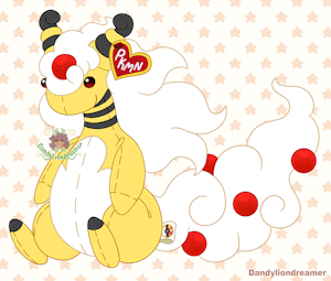 Mega Ampharos Beanie Baby by dandyliondreamer