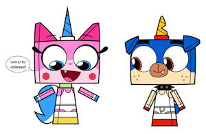 Unikitty and Puppycorn in whities by MikeR875623