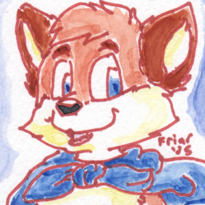 Cute KennyKitsune Watercolor Icon by Friar