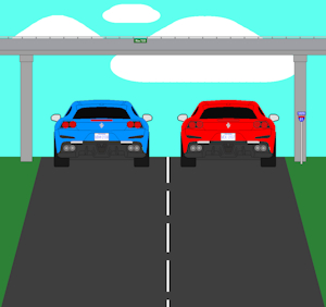 Two Ferraris on I-81 by TerryTheBlueFox