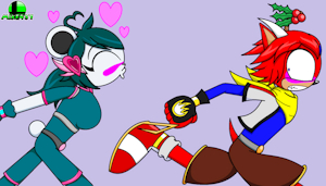 Lily chasing Jack by Mike437