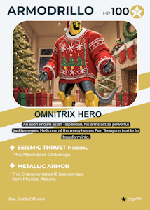 [AI] Armodrillo Christmas Trading Card! by MajorLionhunk