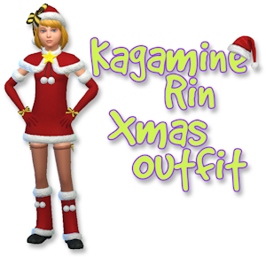 [Sims 4] Kagamine Rin Xmas Outfit by Brom