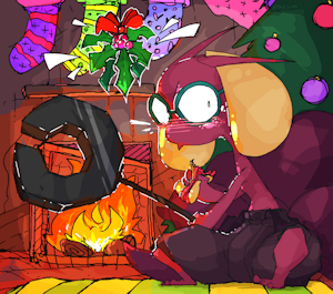 Bits the Brave Stompo, by the FIREPLACE!!!! by Roksim