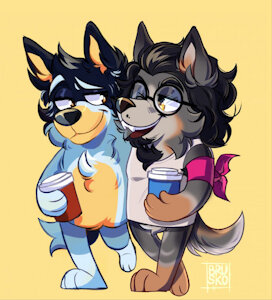 Oslo and Bandit by JackAndOslo