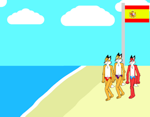 &Eacute;milien Aksel, and Aritz on a Beach in Spain by TerryTheBlueFox