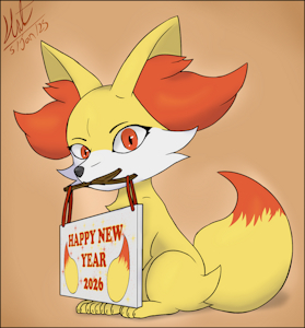 Fennekin New Year by FoxWithHat