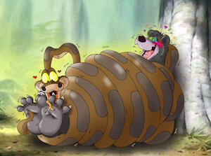 Baloo x Kaa: Coil'd Contentment! by KnightRayjack