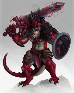 Dragonborn Barbarian by MachineWithSoul