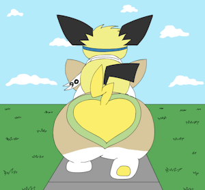 Sparks and BP on a walk by pichu90