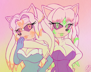 Patreon Gift- Twi & Dawn as Gemini Elves by MelSky