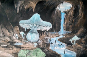 Mushroom Cave painting by ButtercupSaiyan