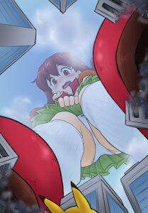 pikachu under her skirt by AlloyRabbit