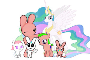 Princess Celestia and Bunny Maloney's family by MrWubbster