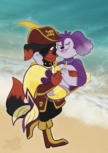 Seaside stroll ft scorcher and marina - comm (not my art) by CaptScorcher1998