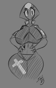 Sali Draws - Human Angela by GrayscaleRain