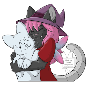 Cute Kitty Hug Sticker Commission by fennekfuchs