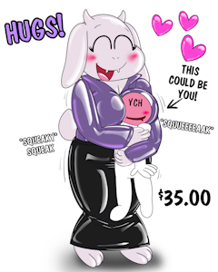 Rubber Toriel hugs YCH by RubberLappy
