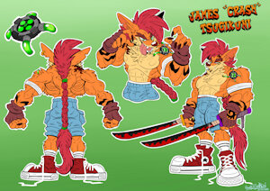 COMMISSION: James Crash Tsugikuni Reference Sheet by Mimy92Sonadow