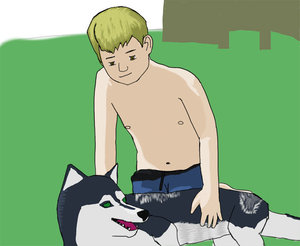 Boy and dog by CorbinWells