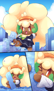 Sucy the whimsicott destroying city adorably by boolerex