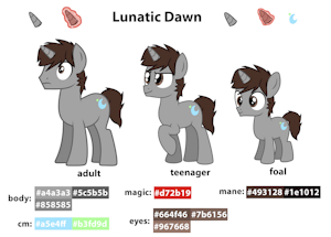 Lunatic Dawn OC Reference Sheet by LunaticDawn
