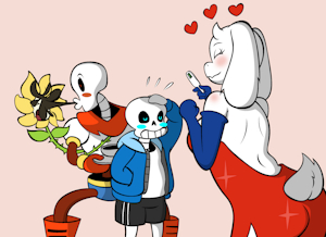 Toriel's suprise for Sans by HunterZero