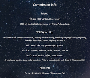 (OPEN) Writing Commissions [2026 Update] by Torterra171