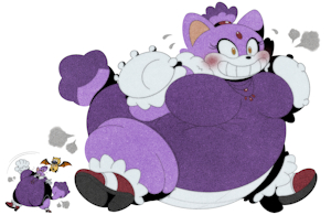 (BD) The Swelling of Blaze the Cat by InflateResponsiblyIB