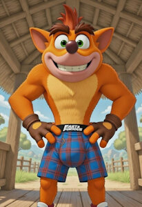 CRASH BANDICOOT WITH BOXERS UNDERWEAR by Readyboy