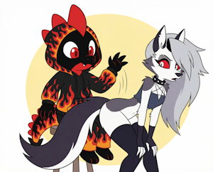 Firetail spanking Loona by FiretailDragon