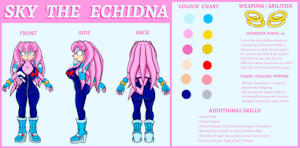 Sky the Echidna Reference Sheet by MelSky