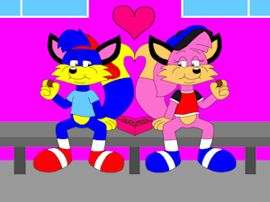 Alex and Becky Eating Chocolates by CartoonFoxArt2002