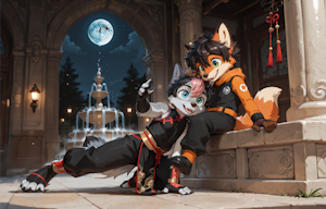 Night in the Courtyard by KenjiSayatome