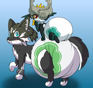 Wolf link and midna by Merrit