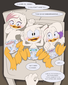 Changing the Diapered Ducks (Commission) by EmperorCharmy