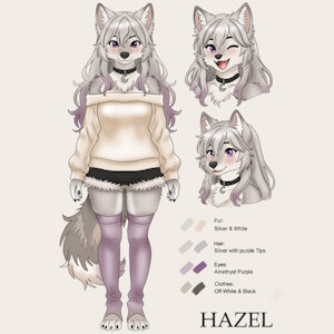 Hazel The Amethyst-Eyed Silver Wolf by Hazel001