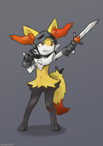 Fire/Steel Braixen by LlyanaTherasll