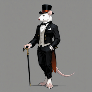 Noble London Rat walking down the rain filled streets by Blu99Dog